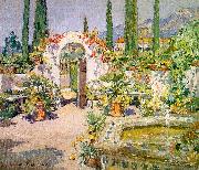 Colin Campbell Cooper A Santa Barbara Courtyard oil on canvas